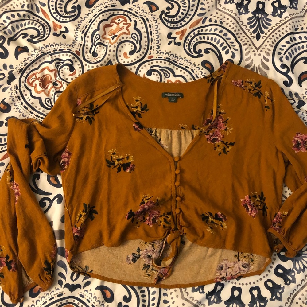 Dark mustard crop top
